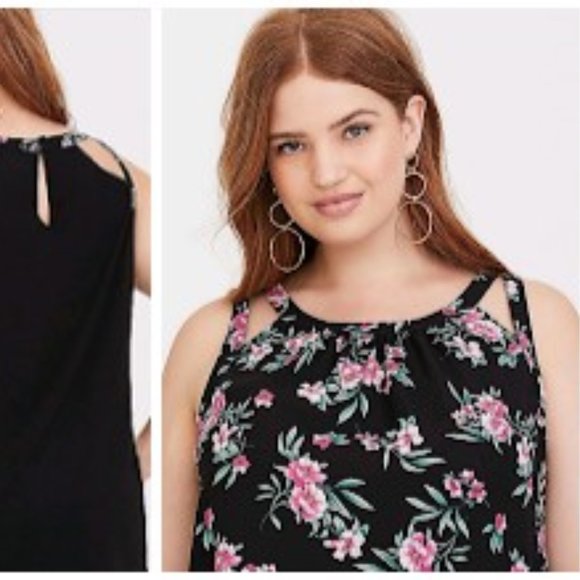 Torrid NWT Tropical Floral Strappy Cami Tank Top - Picture 4 of 6